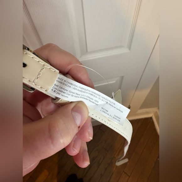 NWT J.Crew Slim Belt in Italian Leather – Ivory | Size XL - Picture 3 of 9